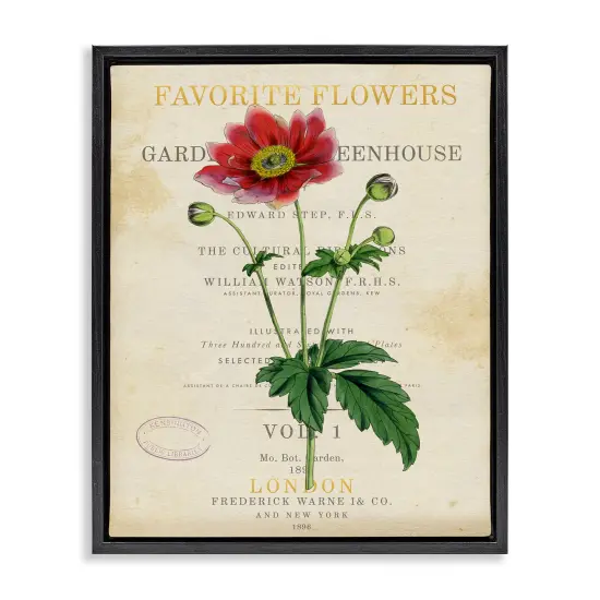 Stupell Industries Garden Greenhouse Vintage Flower Floating Frame By Susan Arnot {1}