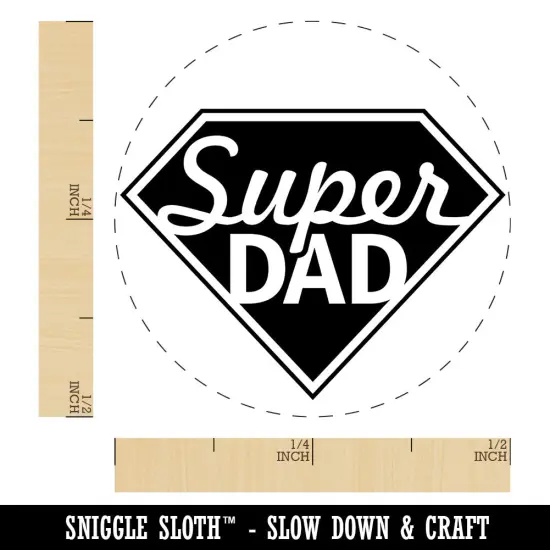 Super Dad Father's Day Superhero Diamond Self-Inking Rubber Stamp Crafting UV {1}