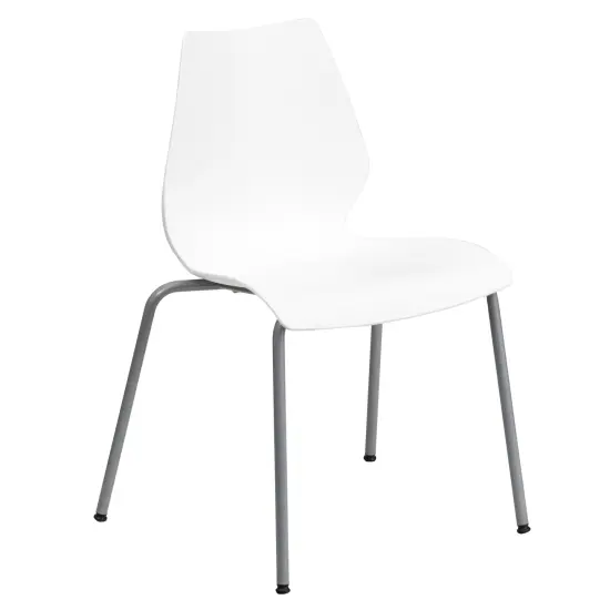 Emma and Oliver Multipurpose Home Office Stack Chair with Lumbar Support {7}