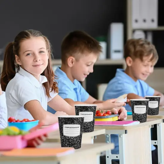 50 Pack Back to School Cups 9 oz Composition Book {4}