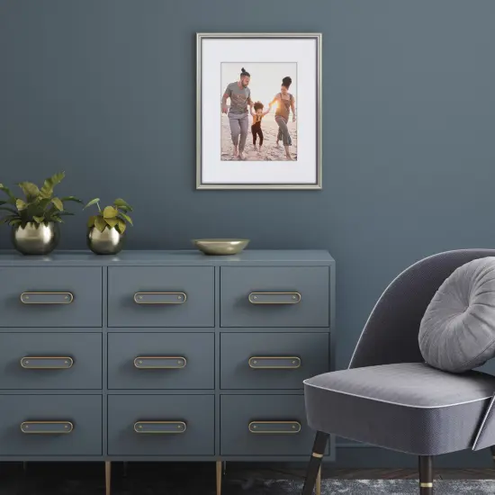 Americanflat Vintage Picture Frame with Mat and Beaded Accents with Shatter Resistant Glass {6}