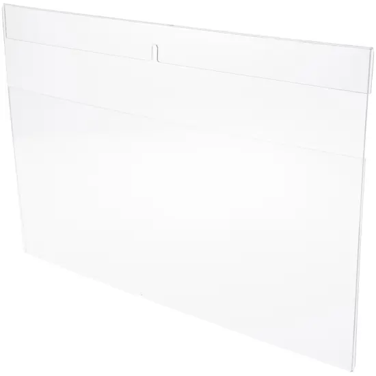 Plymor Clear Acrylic Top-Fold Literature Sign Holder Frame (Wall Mount), 17" W x 11" H {2}