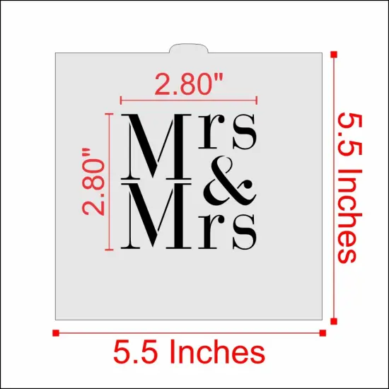 Mrs & Mrs Cookie & Craft Stencil | CM039 by Designer Stencils | Cookie Decorating Tools | Baking Stencils for Royal Icing, Airbrush, Dusting Powder | Craft Stencils for Canvas, Paper, Wood | Reusable Food Grade Stencil {2}
