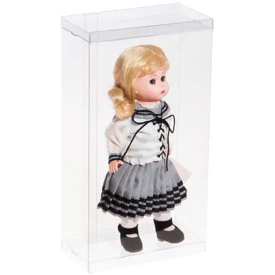 DollSafe Clear Folding Display Box for Large 7-8 inch Dolls and Action Figures, 5" W x 2.5" D x 8.5" H {3}