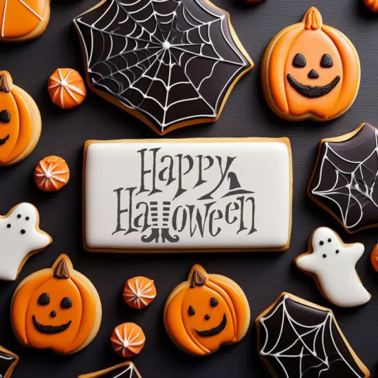 Witchy Happy Halloween Cookie & Craft Stencil | CM182 by Designer Stencils | {2}