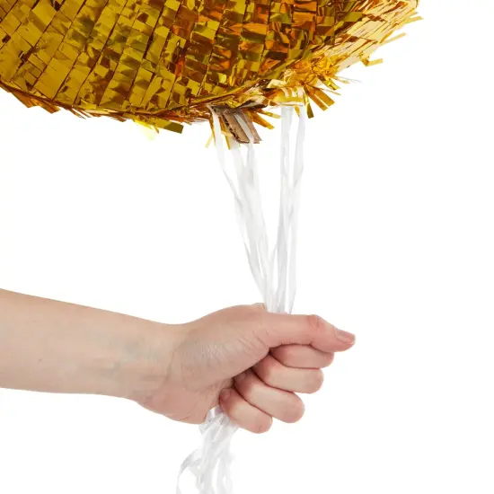 Gold Foil Moon Pinata with Pull Strings for Birthday Party, Twinkle Twinkle Little Star Gender Reveal Party Decorations (16.5 x 11 x 3 In) Yellow {6}