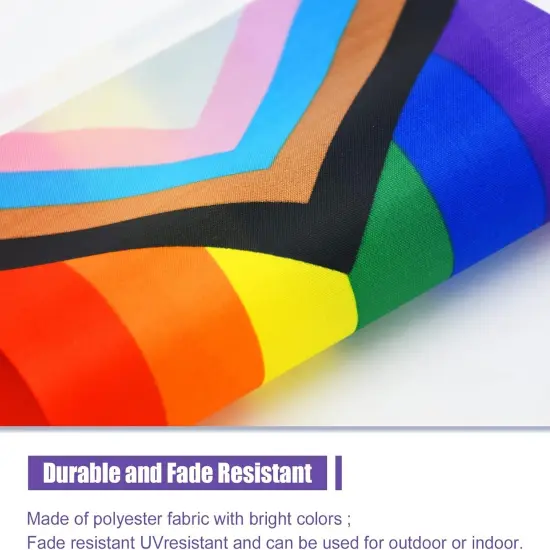 32.8ft 38 Pcs Progress Pride Pennant Flags Banner,Gay LGBTQ Rainbow Pride Banner Flag, Colorful Stripes Bunting Banner for Pride Decorations, Pride Month, Party, Restaurants, Garden Decor {3}