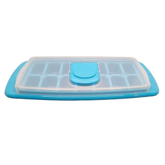 Handy Housewares Anti-Spill 14-Cubes Covered Ice Cube Tray with Easy Flip and Fill Lid {3}
