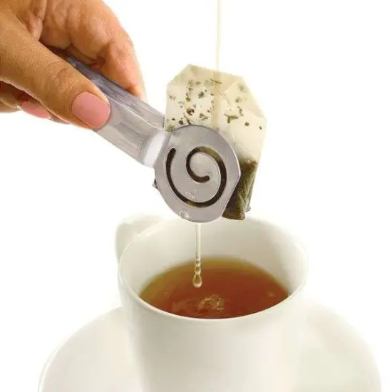 Norpro Decorative Swirl Stainless Steel Tea Bag Squeezer Tongs {3}