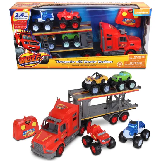 NKOK Blaze And The Monster Machines RC: Transporter With Monster Machines - Nickelodeon, Remote Controlled, 2.4 GHz {7}