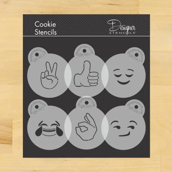Emojis 2 Cookie Stencil Set | C1017 by Designer Stencils | Cookie Decorating Tools | {1}