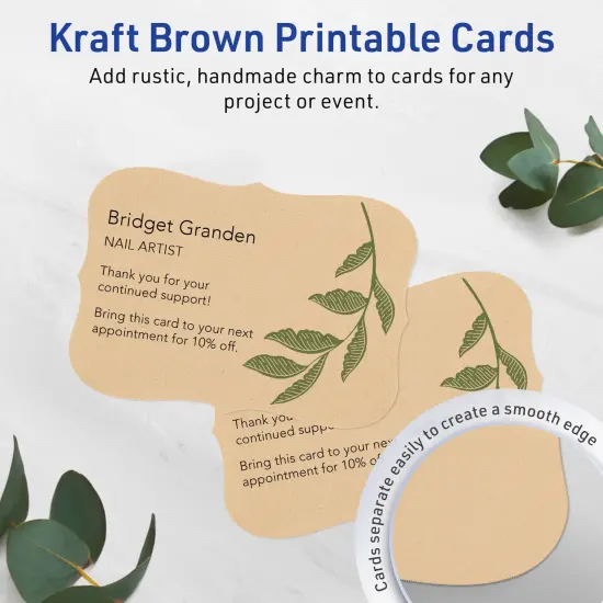 Avery Kraft Brown Invitation Cards, 5" x 7" Rectangle Flourished Edge {2}