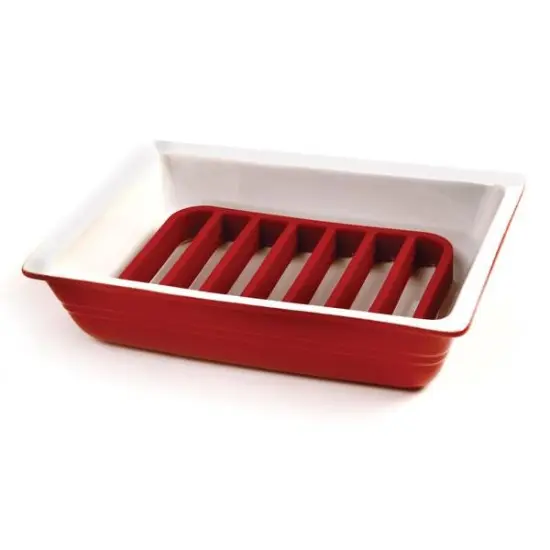 Norpro 9" x 6" Nonstick Silicone Rectangle Roast Rack and Trivet {3}