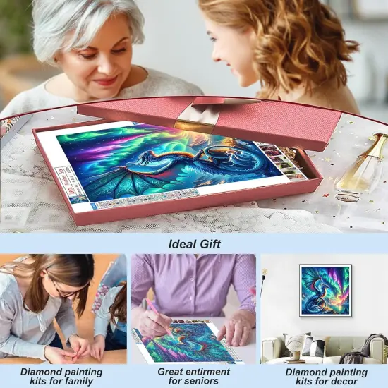5D Aurora Dragon Diamond Painting Kits - 12&times;12Inch {5}