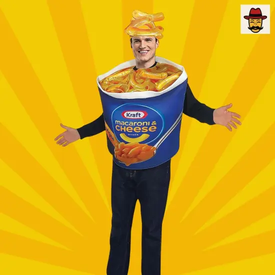 Mac And Cheese Cup Adult Costume Funny Food Halloween Tunic With Headpiece {3}