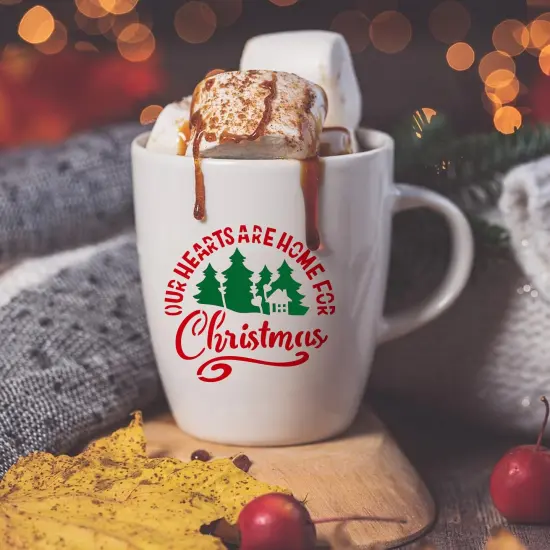 Small Stencils for Painting on Wood Reusable, 3 Inch Reusable Stencil for Craft Ornament Paint Template Stencils for Wall Card Rock Wood Signs Coasters Canvas Home Decor (Christmas Words 3) {6}