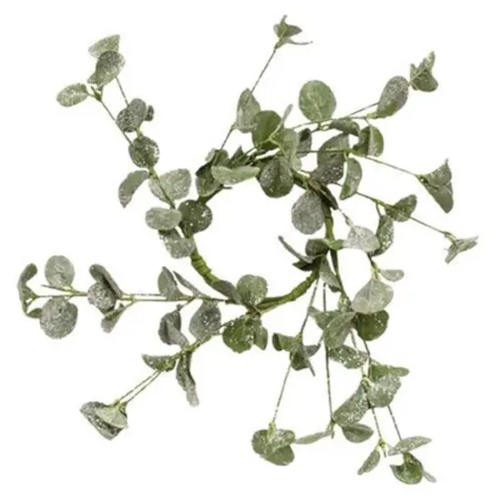 Sparkle Silver Dollar Ring with Green Wrapped Base Perfect for Seasonal Candle on Any Tabletop {1}