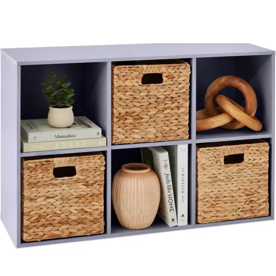 Best Choice Products 6-Cube Bookshelf, 11in Display Storage System, Organizer w/ Removable Back Panels Lavender {1}