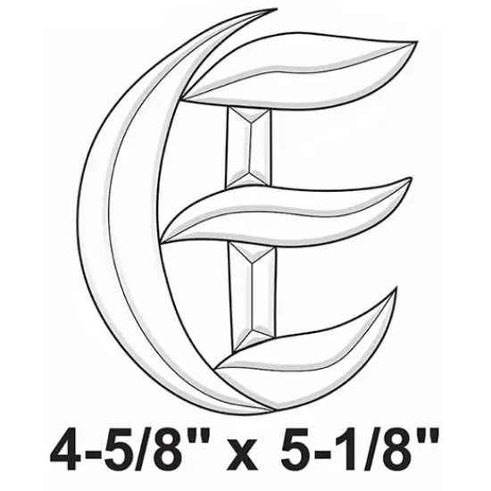 4-5/8" x 5-1/8" Exquisite Clear Glass Letter E Bevel Cluster BLE {2}