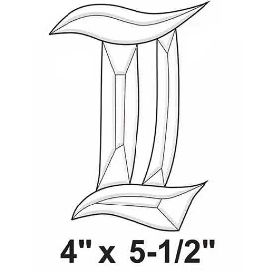 4" x 5-1/2" Exquisite Clear Glass Letter L Bevel Cluster BLL {2}