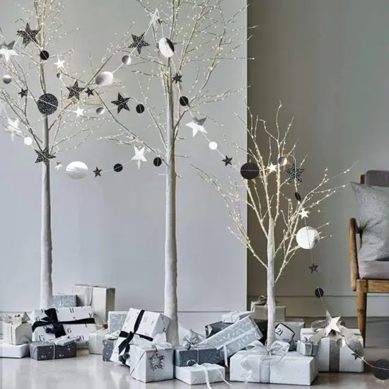 Halloween Star Gothic Party Garland Decoration - Black Silver {3}