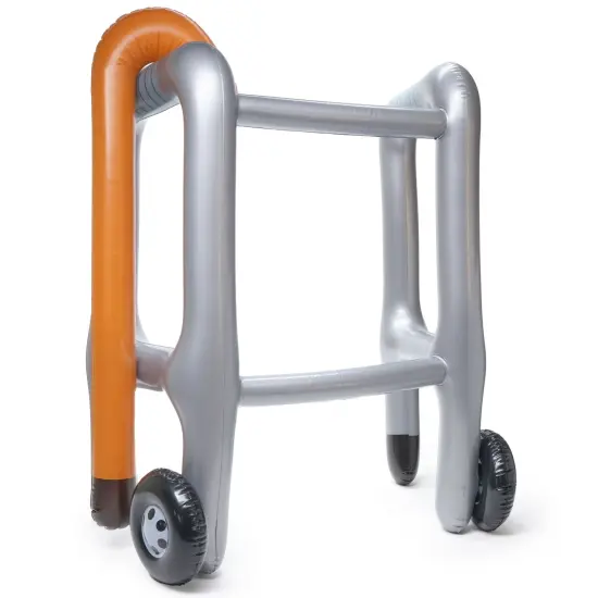 2 Pieces Inflatable Walker and Cane - Funny Gag Gift For Over The Hill Birthday Decorations, 100 Days of School Joke Props Multicolor {7}
