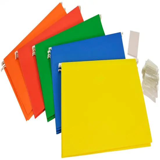 School Smart Hanging File Folders, Legal Size, 1/5 Cut Tabs, Assorted Colors, Pack of 25 {1}