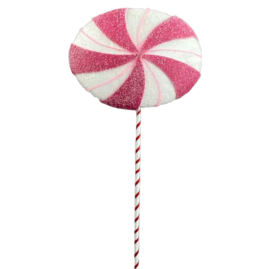 21"x6" Peppermint Lollipop Spray in White & Pink by TCT Crafts - Sweet Holiday Decor-85774BT {1}