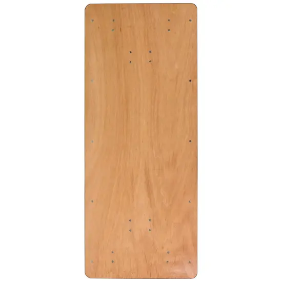 Emma and Oliver 6-Foot Rectangular Wood Folding Banquet Table with Clear Coated Finished Top Natural {6}