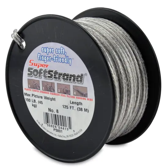 Super Softstrand, Vinyl-Coated Stranded Stainless Steel Picture Wrapping Wire, Size #6, 60 lb / 27 kg, 275 ft / 83 m {1}