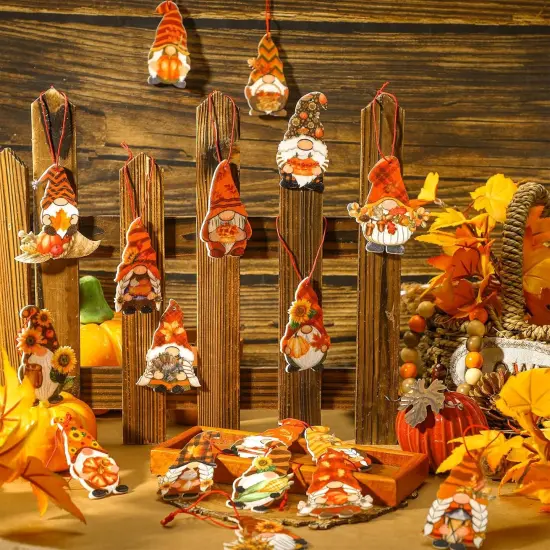 48 Pcs Fall Gnome Ornaments for Tree {2}