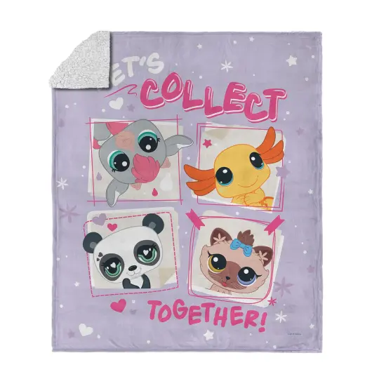 Hasbro Littlest Pet Shop Silk Touch Sherpa Throw Blanket Let's collect {9}