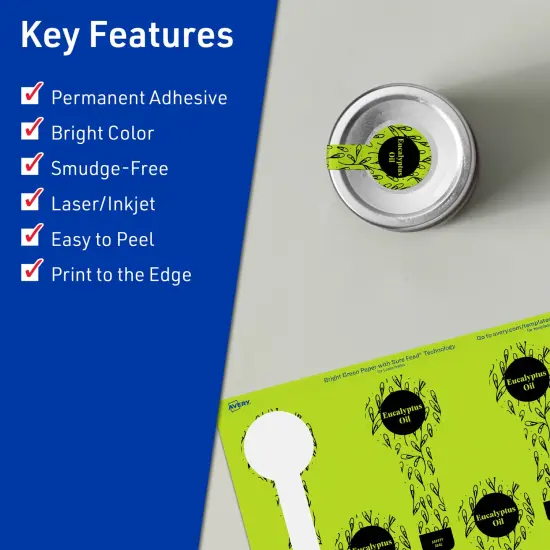 Avery Bright Green Paper Labels, 1.5" x 4" Lollipop {2}