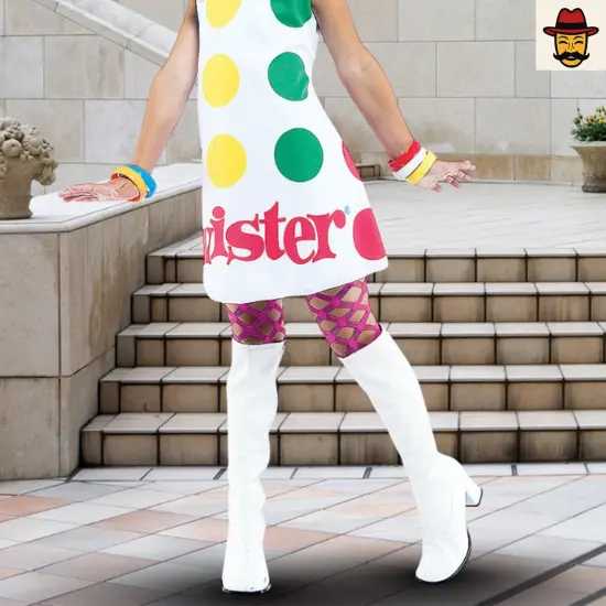 Twister Game Girls Costume Dress with Matching Hat for Fun Party Style {2}