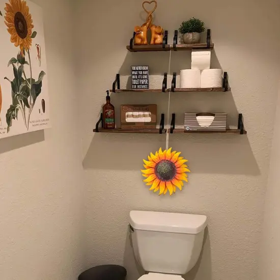 6-Inch Metal Sunflower Wall Decor &ndash; Summer-Inspired Hanging Art for Indoor & Outdoor Spaces, Perfect for Kitchen, Porch, Bathroom, or Bedroom {3}