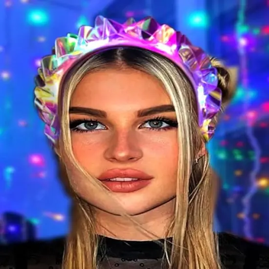 1PCS Light Up Headbands LED Flash Glowing Hair Band Laser Hair Hoop Tiara Luminous Headbands Party Costume Hair Accessories for Women and Girls {1}