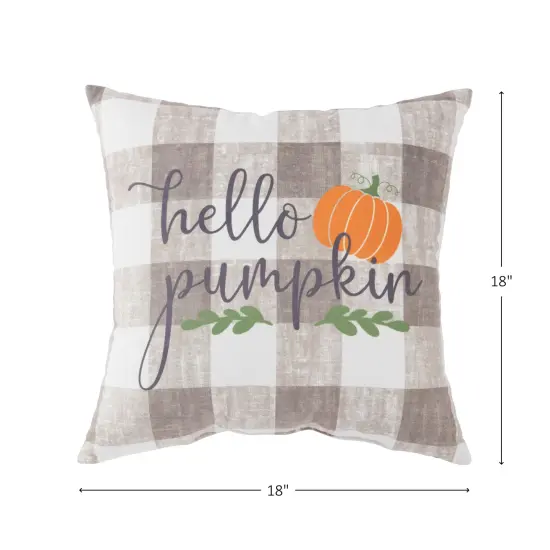 Fall 18" Hello Pumpkin Throw Pillow {5}