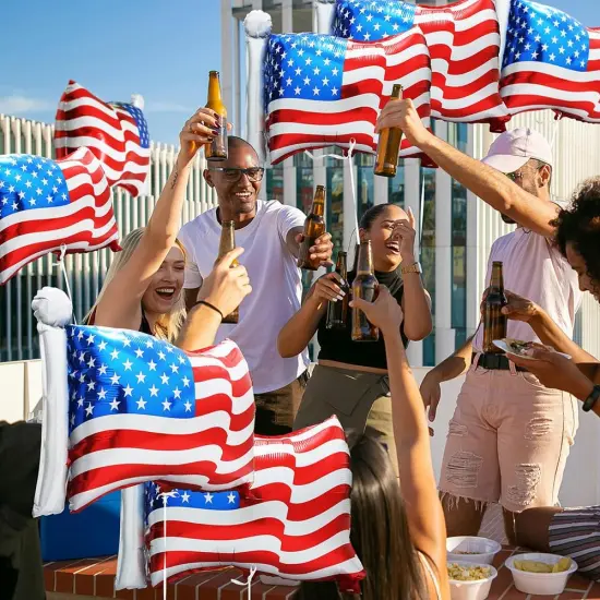 8 Pack American Flag Patriotic Party Foil Balloons, Aluminum Helium 4th Of July Balloon For Independence Day, Labor Day, Memorial Day, US Election Holiday Event Celebration Decorations {2}