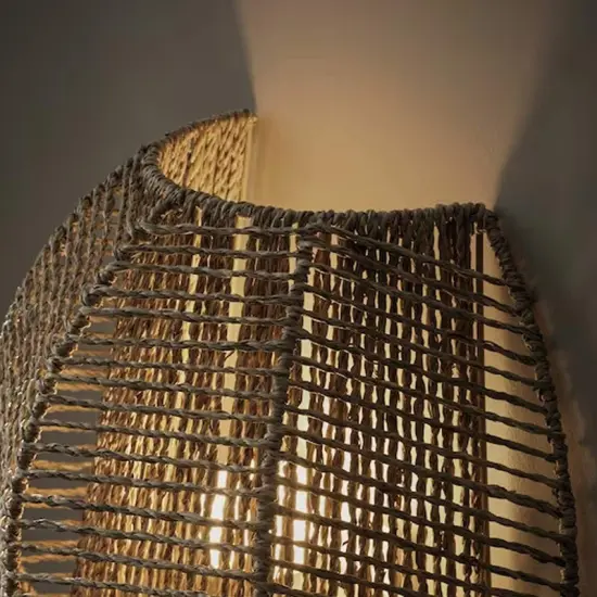 Handmade Sedge Wall Lamp Soft Light & Cozy Atmosphere {5}