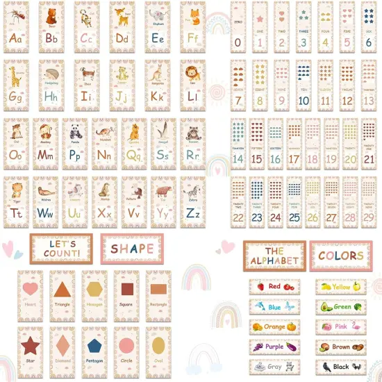 80 Pcs Alphabet Bulletin Board Educational Cards {1}