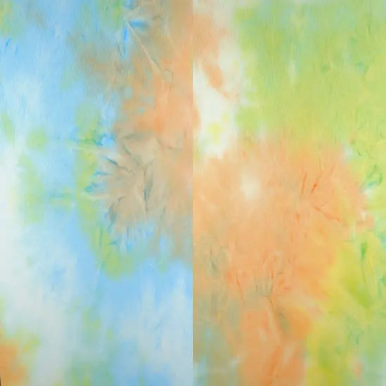 1 Yard Cashmere Sweater Tie Dye Fabric, 190 GSM Polyester Spandex Blend 58/60" Width YELLOW/ORANGE {1}