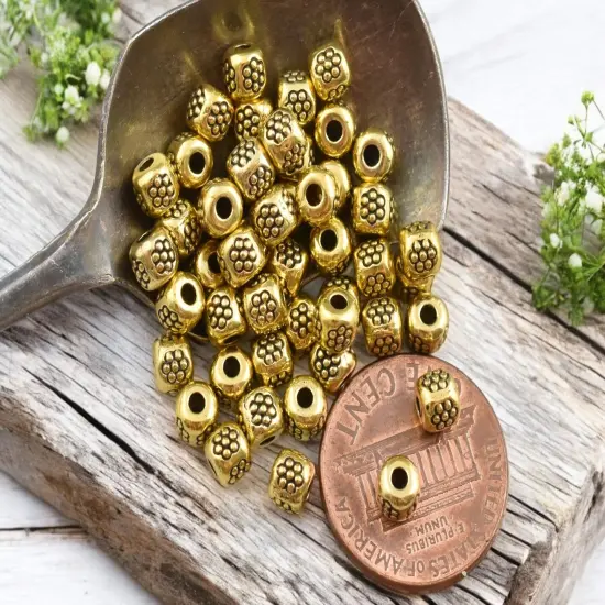 *250* 4mm Antique Gold Barrel Spacer Beads {1}