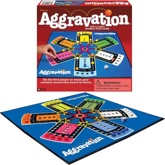 Winning Moves Games Classic Aggravation Marble Race Family Game for 2 or More Players {1}