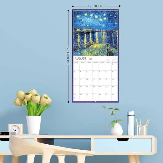 Wall Calendar 2025-2026 - Calendar 2025-2026, 18-Month Monthly Wall Calendar 2025-2026 from Jul. 2025 - Dec. 2026, 12" x 24" (Open), Unruled Blocks - Art Paintings {1}