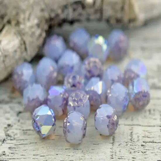 Bronze Washed Lavender Opaline AB Cathedral Beads -- Choose Your Size {6}