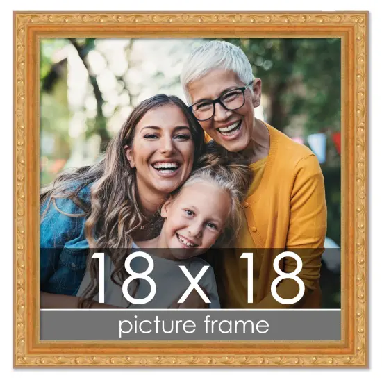 18x18 Museum-Quality Picture Frame with UV-Resistant Acrylic & Acid-Free Backing, Available in 4 Finishes - Gold, Silver, Bronze, and Black {1}