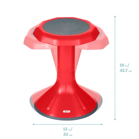 ACE Active Core Engagement Wobble Stool, Portable Flexible Seating, 18in Seat Height Red {2}