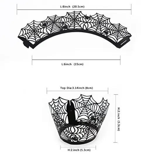 Halloween Cupcake Wrappers,Spider Web Cupcake Wrapper,Halloween Party Decorations Supplies 36Pcs {1}