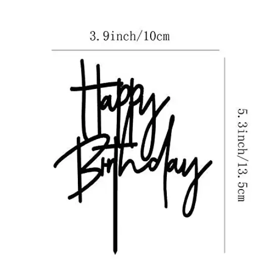 DIY Happy birthday Cake Topper Black Acrylic {6}