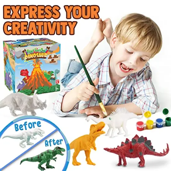 Dinosaur Painting Kit - Dinosaur Toys for Kids 3, 4, 5, 6, 7,8 9 Years Old, Christmas Gifts for Kids, Painting Set for Kids, Art Set for Kids with Painting Tools, Art Supplies, Toys for Boys {1}